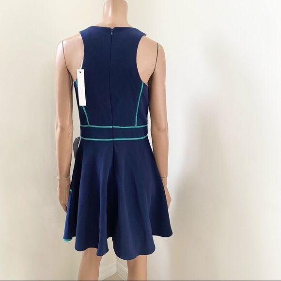 NEW Adelyn Rae Fit-and-Flare Navy Blue Dress S - Picture 10 of 12